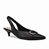 Rocia By Regal Black Women Buckled Kitten Heel Slingbacks