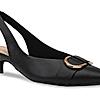 Rocia By Regal Black Women Buckled Kitten Heel Slingbacks