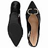 Rocia By Regal Black Women Buckled Kitten Heel Slingbacks