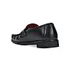 Regal Black Men Leather Saddle Slip On Shoes