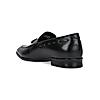 Regal Black Men Textured Leather Tasseled Slip On Shoes