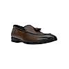 Regal Brown Men Textured Leather Tasseled Slip On Shoes