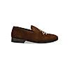 Imperio By Regal Brown Men Embroidered Suede Slip On Shoes