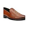 Imperio By Regal Tan Men Formal Leather Embroidered Slip On Shoes