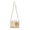 ROCIA Gold Women Raw Silk Embellished Flower Handheld Bag