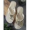 SOLE THREADS CREAM WOMEN BRAID FLIP FLOPS