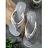 SOLE THREADS SILVER WOMEN BRAID FLIP FLOPS