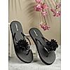 SOLE THREADS BLACK WOMEN FLORET FLIP FLOPS