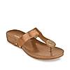 Rocia Antique Gold Women Diamond T-strap Flat Sandals