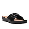 Rocia By Regal Black Women Slip On Buckled Flats