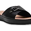 Rocia By Regal Black Women Slip On Buckled Flats