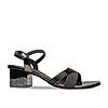 Rocia By Regal Gun Metal Women Shimmer Block Heel Sandals