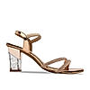 Rocia By Regal Rose Gold Women Diamante Strap Block Heel Sandals