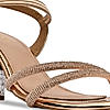 Rocia By Regal Rose Gold Women Diamante Strap Block Heel Sandals