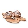 Rocia By Regal Rose Gold Women Embroidered Wedges