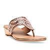 Rocia By Regal Rose Gold Women Embroidered Wedges