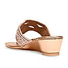 Rocia By Regal Rose Gold Women Embroidered Wedges