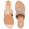 Rocia By Regal Rose Gold Women Embroidered Wedges