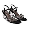 Rocia By Regal Black Women Diamante Strap Block Heel Sandals