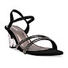 Rocia By Regal Black Women Diamante Strap Block Heel Sandals