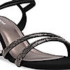 Rocia By Regal Black Women Diamante Strap Block Heel Sandals