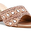 Rocia By Regal Rose Gold Women Heavy Embroidered Block Heel Sandals