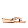 Rocia By Regal Rose Gold Women Embroidered Wedges