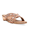 Rocia By Regal Rose Gold Women Embroidered Wedges