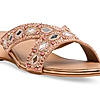 Rocia By Regal Rose Gold Women Embroidered Wedges