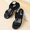 Rocia By Regal Black Women Casual Wedge Heel Sandals