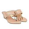 Rocia By Regal Rose Gold Women Embroidered Wedges