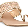 Rocia By Regal Rose Gold Women Embroidered Wedges