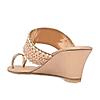 Rocia By Regal Rose Gold Women Embroidered Wedges