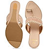 Rocia By Regal Rose Gold Women Embroidered Wedges