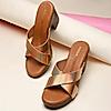 Rocia By Regal Rose Gold Women Casual Block Heel Sandals