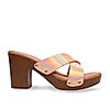 Rocia By Regal Rose Gold Women Casual Block Heel Sandals