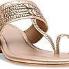 Rocia By Regal Gold Women Kolhapuri Block Heel Sandals