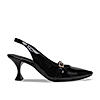 Rocia By Regal Black Women High Heel Sling Back Pumps