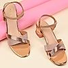 Rocia By Regal Rose Gold Women Shimmer Block Heel Sandals