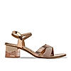 Rocia By Regal Rose Gold Women Shimmer Block Heel Sandals