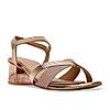 Rocia By Regal Rose Gold Women Shimmer Block Heel Sandals