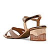 Rocia By Regal Rose Gold Women Shimmer Block Heel Sandals