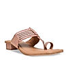 Rocia By Regal Rose Gold Women Shimmer Kolhapuri Block Heels