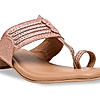 Rocia By Regal Rose Gold Women Shimmer Kolhapuri Block Heels