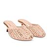 Rocia By Regal Rose Gold Women Embroidered Kitten Heel Mules