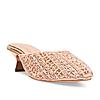 Rocia By Regal Rose Gold Women Embroidered Kitten Heel Mules