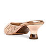 Rocia By Regal Rose Gold Women Embroidered Kitten Heel Mules