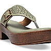 Rocia By Regal Green Women Laser Cut Sandals