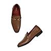 Regal Tan Men Leather Formal Buckled Slip-On Shoes