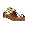 ROCIA Gold Women Funky Flat Kolhapuri